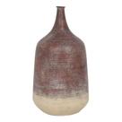 Vaso decorativo em metal cor marrom mesclado creme 37cm