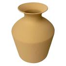 Vaso decorativo em metal mostarda 29cm