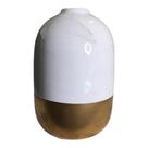 Vaso Decorativo em Porcelana Branco/Dourado 10x16cm - Royal 60609