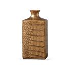 VASO DECORATIVO EM RESINA ESTILO CROCO DOURADO 18cm