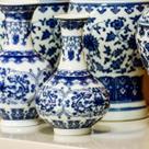 VASO DECORATIVO ENFEITE CASA 13x8x8cm CERÂMICA AZUL