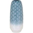 Vaso Decorativo Enfeite Casa Cerâmica 37x16x16cm Azul