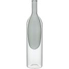 Vaso Decorativo Enfeite Casa Garrafa Vidro Cinza 29x7x7cm