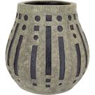 Vaso Decorativo Enfeite Casa Resina 34x30x30cm Cinza