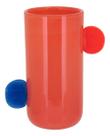Vaso Decorativo Enfeite Casa Vidro 25x21x21cm Laranja
