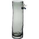 Vaso Decorativo Enfeite Casa Vidro 32x9x13cm Cinza