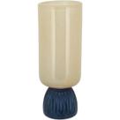 Vaso Decorativo Enfeite Casa Vidro 34x12x12cm Marfim