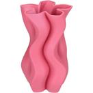 Vaso Decorativo Enfiete Casa Aparador 3d Home&co Cerâmica 24x14x14cm Rosa Escuro