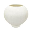 Vaso Decorativo Esfera Ceramica Branca texturizado com Base