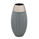 Vaso decorativo estilo rustico cinza e prata g Vaso decorativo estilo rustico cinza e prata g
