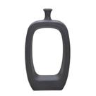 VASO DECORATIVO GEOMETRICO PRETO FOSCO EM CERAMICA 46,5cm