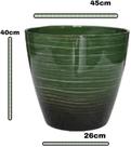 Vaso Decorativo Grande 40cm Verde Musgo Alto Brilho para Plantas de Sala e Jardim