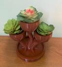 Vaso Decorativo Jardim Suspenso para Suculentas Decoração Sala Quarto Rack Escritório Presente Flores Artificiais