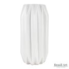 Vaso Decorativo Losango Alto em Cerâmica Off White