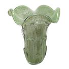 Vaso Decorativo Maior Murano Verde Musgo Relevos e Lapidados