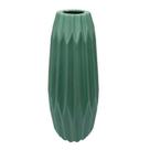 Vaso Decorativo Medio Ceramica Verde Relevos Classicos