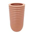 Vaso Decorativo Menor Ceramica Salmão Relevos Horizontais Vaso Decorativo Menor Ceramica Salmão Relevos Horizontais