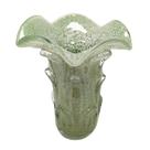 Vaso Decorativo Menor Murano Verde Musgo Relevos e Lapidados