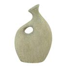 Vaso decorativo organic rustic em ceramica bege e marrom 31cm