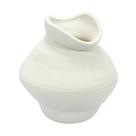 Vaso decorativo organico de ceramica branco 26x26cm