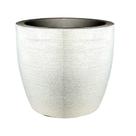 vaso decorativo para plantas e flores cone redondo em polietileno escovado com suporte rodizio em gel 42x39 cm