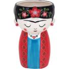 VASO DECORATIVO PLANTA CACHEPÔ CERÂMICA 21x13x13cm COLORIDO