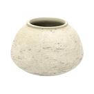 Vaso decorativo rustico de cimento cinza claro 17x23cm