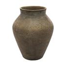 Vaso decorativo rustico de cimento cinza escuro 40cm