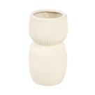 Vaso decorativo texturas em ceramica creme p 20x11cm