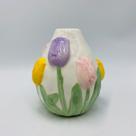 Vaso Decorativo Tulipas em Cerâmica 18,5x13,5cm