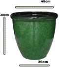 Vaso Decorativo Verde Musgo Auto Brilho Liso para Plantas Grandes em Sala e Ambientes.