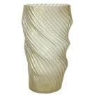 VASO DECORATIVO VIDRO TORCIDO BEGE 43cm ALTO PADRAO
