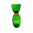 Vaso decorativo vidro verde - anel dourado