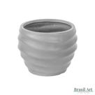 Vaso Decorativo Waves em Cerâmica Cinza