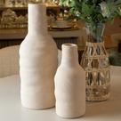 Vaso Doha 8,5cm x 8,5cm x 19,5cm Bege Cerâmica Wolff