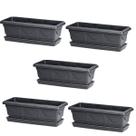 Vaso e Prato Jardineira Nutriplan Preto 50cm - Kit 10