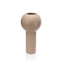 Vaso Em Cerâmica Bege 32,5x16x16cm