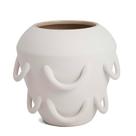 Vaso em Cerâmica Branco com Sobressalências 21cm Mart