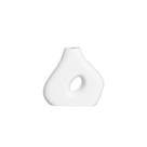 Vaso em Cerâmica Decorativo Home Assimétrico P Branco Brilho Vaso em Cerâmica Decorativo Home Assimétrico P Branco Brilho