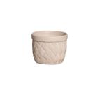 Vaso em Cerâmica Decorativo Home Modelo Cesto Capuccino Fosco