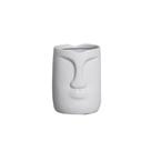 Vaso em Cerâmica Decorativo Home Rosto P Tok Cinza Vaso em Cerâmica Decorativo Home Rosto P Tok Cinza