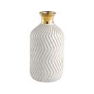 Vaso Em Cerâmica Dourado E Branco GG - Mart