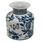 Vaso em Cerâmica Estampa Portuguesa Roma Azul 23x18,5x13cm Vaso em Cerâmica Estampa Portuguesa Roma Azul 23x18,5x13cm