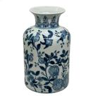 Vaso em Cerâmica Estampa Portuguesa Roma Azul 30 x 18 x 13cm Vaso em Cerâmica Estampa Portuguesa Roma Azul 30 x 18 x 13cm