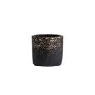 Vaso Em Cimento Preto Com Dourado 12 Cm - Mart