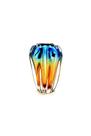 Vaso Em Cristal Murano Água Marinha E Âmbar São Marcos 32cm