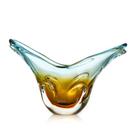 Vaso Em Cristal Murano Água Marinha E Âmbar - São Marcos Vaso Em Cristal Murano Água Marinha E Âmbar - São Marcos