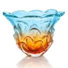 Vaso Em Cristal Murano Água Marinha E Âmbar - São Marcos Vaso Em Cristal Murano Água Marinha E Âmbar - São Marcos
