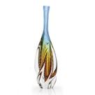 Vaso Em Cristal Murano Água Marinha E Âmbar - São Marcos Vaso Em Cristal Murano Água Marinha E Âmbar - São Marcos
