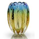Vaso Em Cristal Murano Água Marinha E Âmbar - São Marcos Vaso Em Cristal Murano Água Marinha E Âmbar - São Marcos